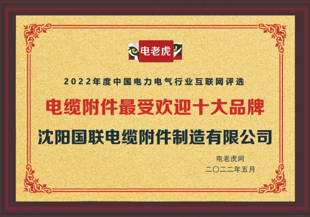 Congratulate! Shenyang Guolian won the honorary title of "Top Ten Most Popular Brands of Cable Accessories"!
